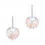  Platinum Platinum Pink Mother Of Pearl And Diamond Mini Venus Earrings - Three-Quarter View -  102501 - Thumbnail