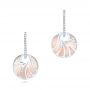 14k White Gold Pink Mother Of Pearl And Diamond Mini Venus Earrings