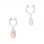 18k White Gold 18k White Gold Pink Mother Of Pearl And Diamond Venus Twist Earrings - Front View -  102490 - Thumbnail