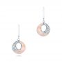 18k White Gold 18k White Gold Pink Mother Of Pearl And Diamond Venus Twist Earrings - Three-Quarter View -  102490 - Thumbnail