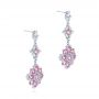 18k White Gold 18k White Gold Pink Sapphire And Diamond Dangle Earrings - Front View -  106123 - Thumbnail