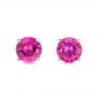  Platinum Platinum Pink Tourmaline Stud Earrings - Three-Quarter View -  100945 - Thumbnail