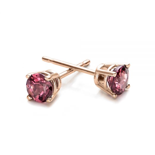 14k Rose Gold 14k Rose Gold Rhodolite Stud Earrings - Front View -  100942