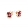 14k Rose Gold Rhodolite Stud Earrings - Front View -  102658 - Thumbnail