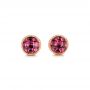 14k Rose Gold Rhodolite Stud Earrings - Three-Quarter View -  102658 - Thumbnail