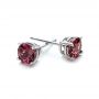 14k White Gold Rhodolite Stud Earrings - Front View -  100941 - Thumbnail