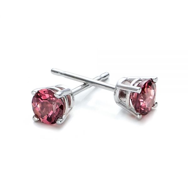  Platinum Platinum Rhodolite Stud Earrings - Front View -  100942