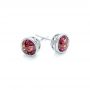  Platinum Platinum Rhodolite Stud Earrings - Front View -  102658 - Thumbnail