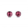 18k White Gold 18k White Gold Rhodolite Stud Earrings - Three-Quarter View -  102658 - Thumbnail