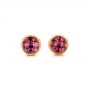 18k Yellow Gold 18k Yellow Gold Rhodolite Stud Earrings - Three-Quarter View -  102658 - Thumbnail