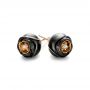 14k Rose Gold 14k Rose Gold Rose Carved Tahitian Pearl And Diamond Earrings - Front View -  103252 - Thumbnail