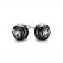 14k White Gold 14k White Gold Rose Carved Tahitian Pearl And Diamond Earrings - Front View -  103252 - Thumbnail