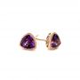 18k Rose Gold 18k Rose Gold Amethyst Stud Earrings - Front View -  103729 - Thumbnail