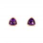 14k Rose Gold Amethyst Stud Earrings - Three-Quarter View -  103729 - Thumbnail