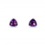 18k White Gold 18k White Gold Amethyst Stud Earrings - Three-Quarter View -  103729 - Thumbnail