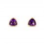 18k Yellow Gold 18k Yellow Gold Amethyst Stud Earrings - Three-Quarter View -  103729 - Thumbnail