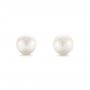 18k Yellow Gold 18k Yellow Gold Pearl And Diamond Stud Earrings - Three-Quarter View -  103605 - Thumbnail