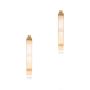 18k Rose Gold 18k Rose Gold Round Square Tube Hoop Earrings - Three-Quarter View -  107695 - Thumbnail