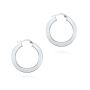  Platinum Platinum Round Square Tube Hoop Earrings - Front View -  107695 - Thumbnail