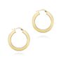 14k Yellow Gold Round Square Tube Hoop Earrings - Front View -  107695 - Thumbnail