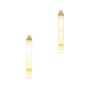 14k Yellow Gold Round Square Tube Hoop Earrings - Three-Quarter View -  107695 - Thumbnail