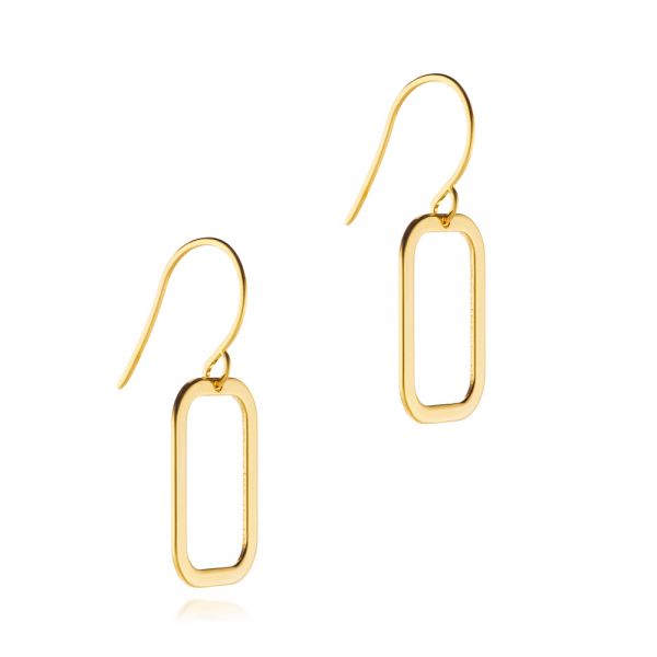 Rounded Rectangle Fish Hook Earrings