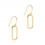 14k Yellow Gold Rounded Rectangle Fish Hook Earrings