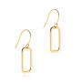 18k Yellow Gold 18k Yellow Gold Rounded Rectangle Fish Hook Earrings - Three-Quarter View -  107023 - Thumbnail