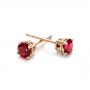 18k Rose Gold 18k Rose Gold Ruby Stud Earrings - Front View -  100950 - Thumbnail