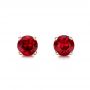14k Rose Gold 14k Rose Gold Ruby Stud Earrings - Three-Quarter View -  100950 - Thumbnail