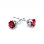 14k White Gold 14k White Gold Ruby Stud Earrings - Front View -  100950 - Thumbnail