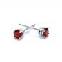  Platinum Platinum Ruby Stud Earrings - Front View -  100951 - Thumbnail
