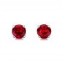 18k White Gold 18k White Gold Ruby Stud Earrings - Three-Quarter View -  100950 - Thumbnail