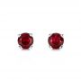 14k White Gold 14k White Gold Ruby Stud Earrings - Three-Quarter View -  100951 - Thumbnail