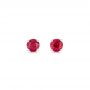 14k White Gold Ruby Stud Earrings - Three-Quarter View -  102626 - Thumbnail