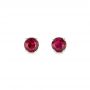 14k White Gold Ruby Stud Earrings - Three-Quarter View -  102723 - Thumbnail