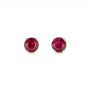 14k White Gold Ruby Stud Earrings - Three-Quarter View -  102723 - Thumbnail