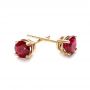 14k Yellow Gold Ruby Stud Earrings - Front View -  100949 - Thumbnail