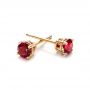14k Yellow Gold Ruby Stud Earrings - Front View -  100950 - Thumbnail