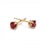 14k Yellow Gold Ruby Stud Earrings - Front View -  100951 - Thumbnail