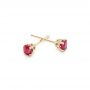 14k Yellow Gold 14k Yellow Gold Ruby Stud Earrings - Front View -  102626 - Thumbnail