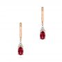 18k Rose Gold 18k Rose Gold Ruby And Diamond Earrings - Three-Quarter View -  106059 - Thumbnail