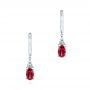  Platinum Platinum Ruby And Diamond Earrings - Three-Quarter View -  106059 - Thumbnail