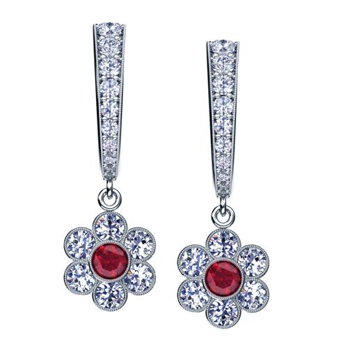 Ruby and Diamond Earrings - Image