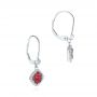18k White Gold 18k White Gold Ruby And And Diamond Leverback Earrings - Front View -  106011 - Thumbnail