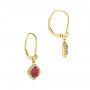14k Yellow Gold Ruby And And Diamond Leverback Earrings - Front View -  106011 - Thumbnail
