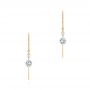  Yellow Gold Yellow Gold Shepherd Hook Floating Round Diamond Earrings - Three-Quarter View -  106688 - Thumbnail