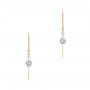 18k Yellow Gold 18k Yellow Gold Shepherd Hook Round Diamond Earrings - Three-Quarter View -  106688 - Thumbnail