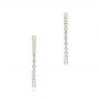 14k Rose Gold 14k Rose Gold Single Prong Diamond Hoop Earrings - Front View -  103690 - Thumbnail