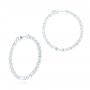  Platinum Platinum Single Prong Diamond Hoop Earrings - Three-Quarter View -  103690 - Thumbnail